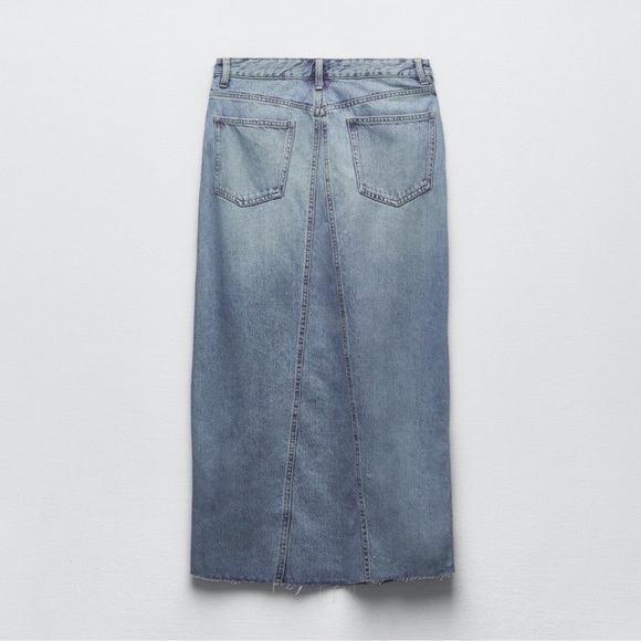 Zara TRF CROSSOVER LONG DENIM SKIRT - Picture 7 of 15